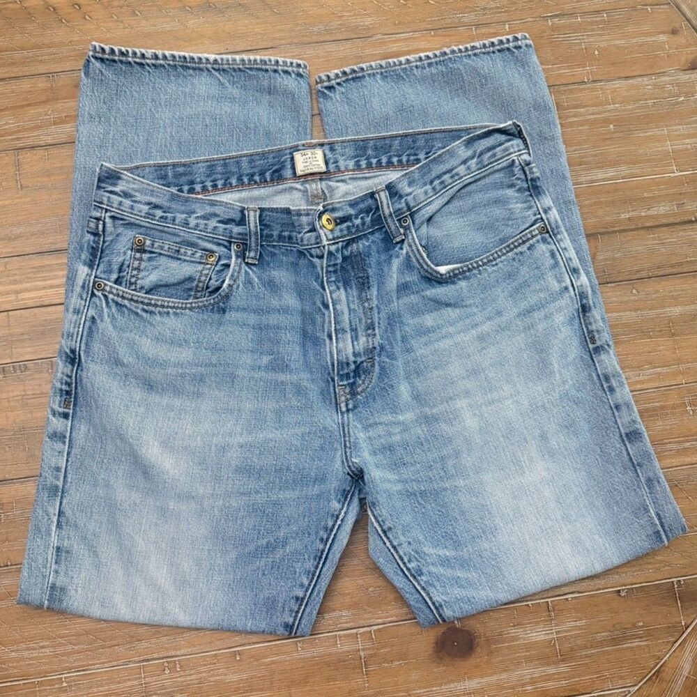 J.Crew Vintage Bootcut Jeans Mens 34x30 Blue 100% Cotton Light Wash Y2K